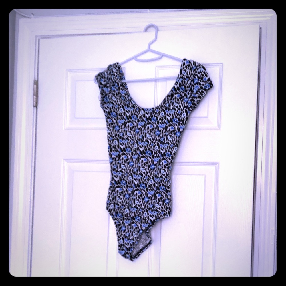 Miss Selfridge blue patterned bodysuit